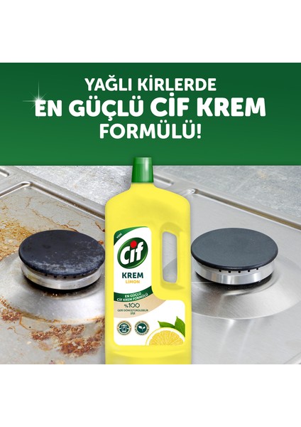 Krem Yüzey Temizleyici Limon Klor Boya Fosfat Paraben İçermez 1500 ML 1 Adet