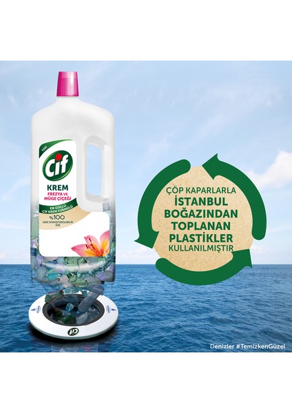Krem Yüzey Temizleyici Mutfak ve Banyo İçin Frezya ve Müge Çiçeği Kokulu 1500 ML 1 Adet fırsatları