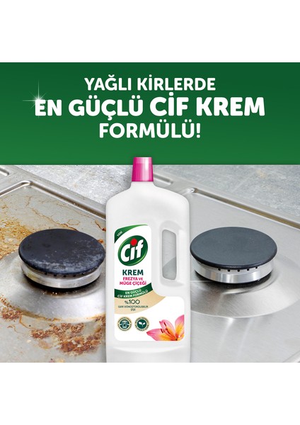 Krem Yüzey Temizleyici Mutfak ve Banyo İçin Frezya ve Müge Çiçeği Kokulu 1500 ML 1 Adet indirimleri