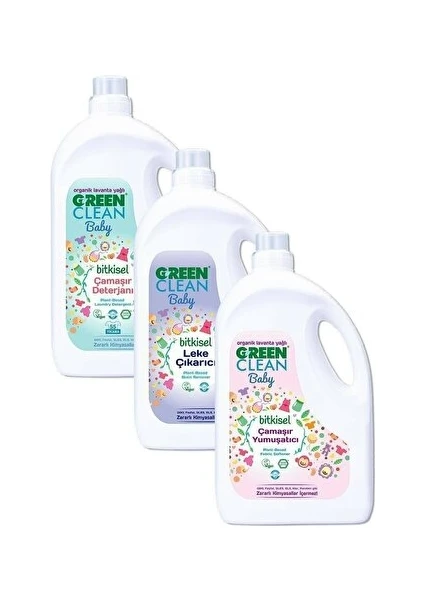 Green Clean Baby Çamaşır Deterjanı 2.75 Lt Yumuşatıcı 2.75 Lt Leke Çıkarıcı 2.75 Lt