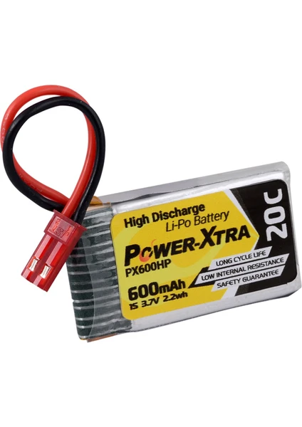 PX600HP 3.7V 1S1P 600 mAh 20C Li-Polymer Pil