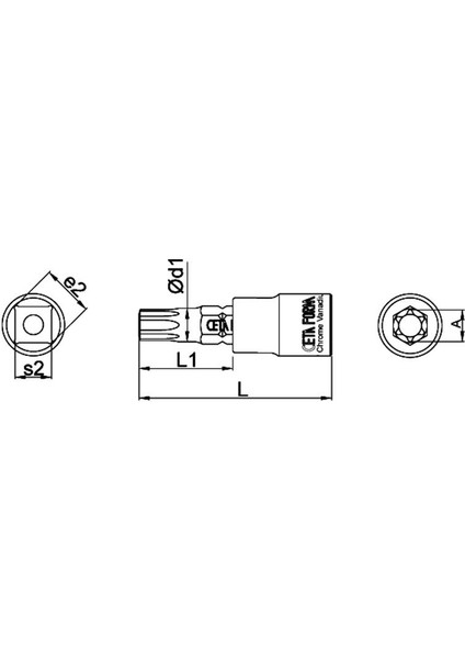 1/4 Torx Uçlu Lokma T25 37MM