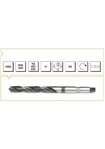 Makina Takım 26 mm Mors Konik Saplı Maktap Ucun Hss Dın 345