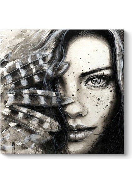 Siyah Beyaz Kadın Tablosu