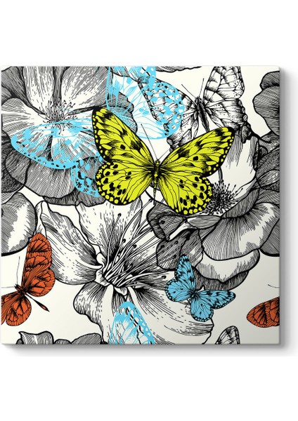 Renkli Kelebekler Çizim Tablosu