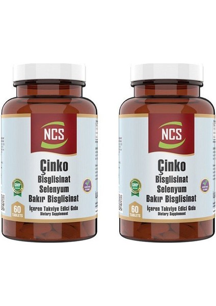 Çinko Bisglisinat & Bakır Selenium 60 Tablet 2 Kutu