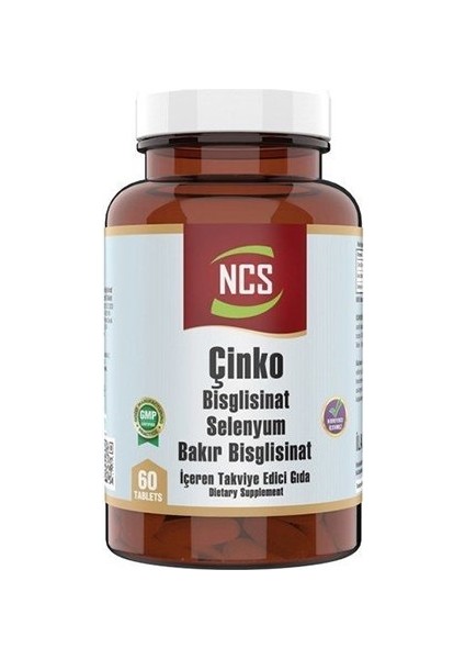 Çinko Bisglisinat & Bakır Selenium 60 Tablet 2 Kutu