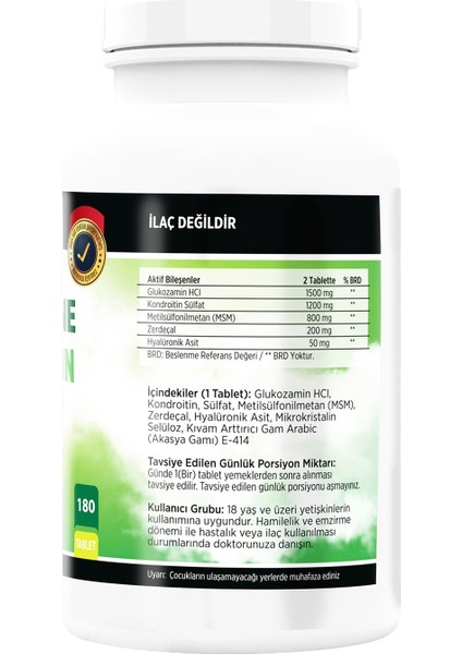 Glucosamine 180 Tablet & Flx Kollajen Tip 1-3 60 Tablet