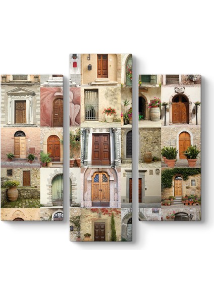 Eski Kapılar Kolaj Tablosu