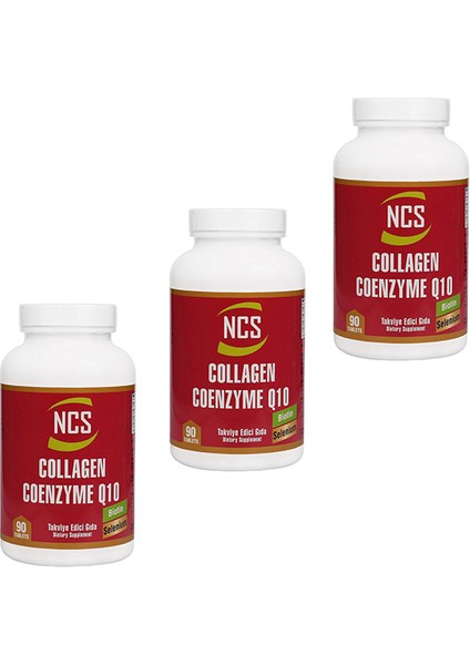 Kollagen Coenzyme Q10 Biotin Selenium 90 Tablet 3 Kutu