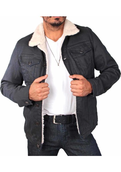 Içi Kürklü Kışlık Erkek Kot Ceket