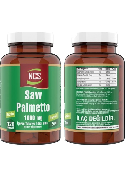 Saw Palmetto Biotin Zinc 120 Tablet & Vitamin D3 K2 Damla