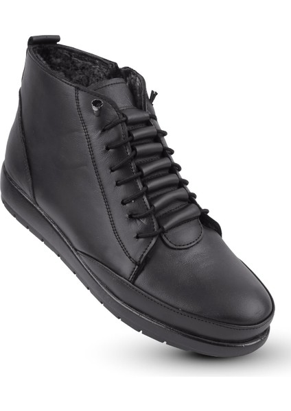 Hakiki Deri Kaymaz Taban Kürklü Ortopedik Anne Botu