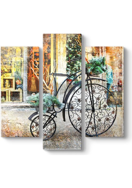 Eski Bisiklet 3 Parçalı Tablo