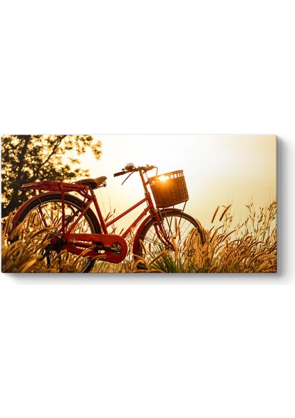 Gün Batımında Bisiklet Kanvas Tablo