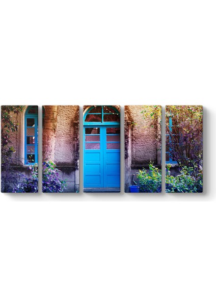 Mavi Kapı ve Pencereli Ev Tablosu