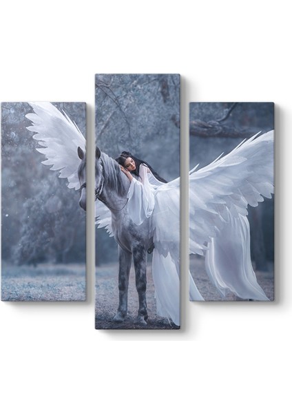 Beyaz At Üstünde Kadın Tablosu