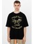 Melek Şeytan Oversize Siyah Kısa Kollu Erkek T-Shirt 1