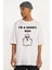Sevimli Hayalet Oversize Beyaz Kısa Kollu Erkek T-Shirt 1