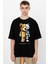 Robot Ayı Oversize Siyah Kısa Kollu Erkek T-Shirt 1