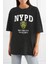 Nypd Oversize Antrasit Kısa Kollu Kadın T-Shirt 1