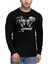 Melek Şeytan Bisiklet Yaka Siyah Uzun Kollu Penye Erkek T-Shirt 1
