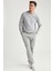 Erkek Gri Bisiklet Yaka Regular Fit Sweatshirt 4