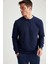 Erkek Lacivert Bisiklet Yaka Regular Fit Sweatshirt 1