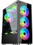 Glass 4X120MM RGB Kontrolcü ve Kumandalı Fanlı Oyuncu Kasası 4X120MM - 600W 80 Plus 1