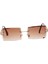 F Fityle Moda Bayan Çerçevesiz Güneş Gözlüğü Tasarımcı Renkli Lens Gözlük Shades Kahve (Yurt Dışından) 1