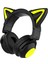 Aşırı Kulak Kulaklıklar Bluetooth 5.0, Kedi Kulağı ile Katlanabilir Stereo Kulaklık, Kulaklıklar, Dahili Mikrofon, Ev Ofisi Için Kablosuz Kulaklık - Siyah (Yurt Dışından) 1