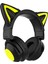 Aşırı Kulak Kulaklıklar Bluetooth 5.0, Kedi Kulağı ile Katlanabilir Stereo Kulaklık, Kulaklıklar, Dahili Mikrofon, Ev Ofisi Için Kablosuz Kulaklık - Siyah (Yurt Dışından) 2