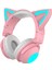 Aşırı Kulak Kulaklıklar Bluetooth 5.0, Katlanabilir Stereo Kulaklık Kedi Kulak, Kulaklık, Dahili Mikrofon, Ev Ofisi Için Kablosuz Kulaklık - Pembe (Yurt Dışından) 1