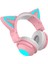 Aşırı Kulak Kulaklıklar Bluetooth 5.0, Katlanabilir Stereo Kulaklık Kedi Kulak, Kulaklık, Dahili Mikrofon, Ev Ofisi Için Kablosuz Kulaklık - Pembe (Yurt Dışından) 2