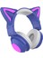 Aşırı Kulak Kulaklıklar Bluetooth 5.0, Kedi Kulağı ile Katlanabilir Stereo Kulaklık, Kulaklıklar, Dahili Mikrofon, Ev Ofisi Için Kablosuz Kulaklık - Mor (Yurt Dışından) 2