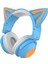 Aşırı Kulak Kulaklıklar Diş 5.0, Katlanabilir Stereo Kulaklık ile Kedi Kulak, Kulaklık, Dahili Mikrofon, Ev Ofis Için Kablosuz Kulaklık - Mavi (Yurt Dışından) 1