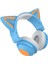 Aşırı Kulak Kulaklıklar Diş 5.0, Katlanabilir Stereo Kulaklık ile Kedi Kulak, Kulaklık, Dahili Mikrofon, Ev Ofis Için Kablosuz Kulaklık - Mavi (Yurt Dışından) 2