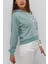 Kapüşonlu Kare Desenli Sweatshirt Mint 3