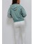 Kapüşonlu Kare Desenli Sweatshirt Mint 4