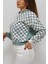 Kapüşonlu Kare Desenli Sweatshirt Mint 5