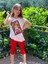 Kız Çocuk Pop Art Baskılı Oversize Bluz Renkli Tayt Ikili Takım 2