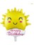 Güneş ve Happy Birthday Bulut Folyo Balon 85 cm 1