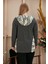 Kamuflaj Garnili Büyük Beden Füme Sweatshirt 5