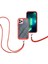 iPhone 13 Pro Max Için Şeffaf Bumper Shockproof Ayarlanabilir Çapraz Askılı Askılı Tam Koruma Kılıf Kapaklı Kırmızı (Yurt Dışından) 2