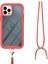 iPhone 13 Pro Max Için Şeffaf Bumper Shockproof Ayarlanabilir Çapraz Askılı Askılı Tam Koruma Kılıf Kapaklı Kırmızı (Yurt Dışından) 3