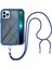 iPhone 13 Pro Max Için Şeffaf Bumper Shockproof Ayarlanabilir Çapraz Askılı Askılı Tam Koruma Kılıf Kapaklı Mavi (Yurt Dışından) 1