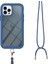 iPhone 13 Pro Max Için Şeffaf Bumper Shockproof Ayarlanabilir Çapraz Askılı Askılı Tam Koruma Kılıf Kapaklı Mavi (Yurt Dışından) 3