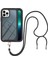 iPhone 13 Pro Max Için Şeffaf Bumper Shockproof Ayarlanabilir Çapraz Askılı Askılı Tam Koruma Kılıf Kapaklı Siyah (Yurt Dışından) 1
