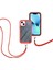 iPhone 13 Mini Için Şeffaf Bumper Shockproof Ayarlanabilir Çapraz Askılı Askılı Tam Koruma Kılıf Kapaklı Kırmızı (Yurt Dışından) 2