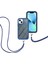 iPhone 13 Mini Için Şeffaf Bumper Shockproof Ayarlanabilir Çapraz Askılı Askılı Tam Koruma Kılıf Kapaklı Mavi (Yurt Dışından) 2